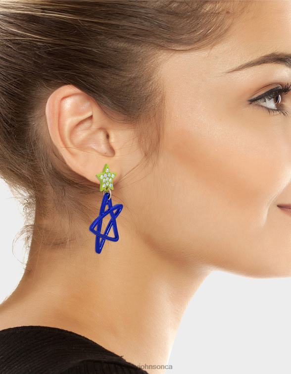 Women Kidult Kitsch Small Star Drop Earrings Blue Betsey Johnson Jewelry JHZ8F348