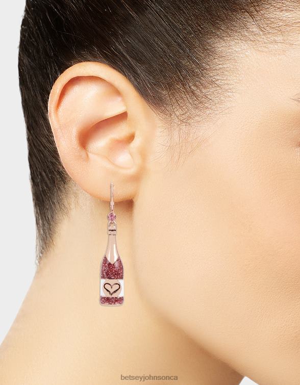 Women Wine And Grapes Mismatch Earrings Pink Betsey Johnson Jewelry JHZ8F333