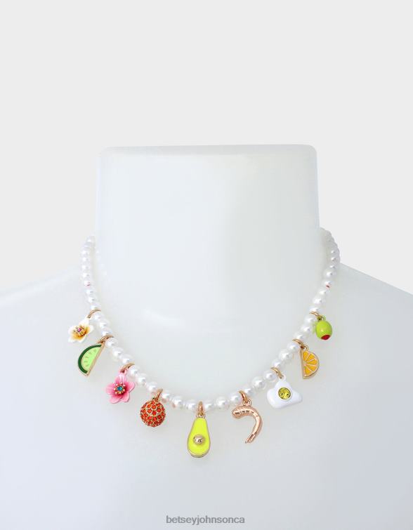 Women Brunch Charm Frontal Necklace Multi Betsey Johnson Jewelry JHZ8F317