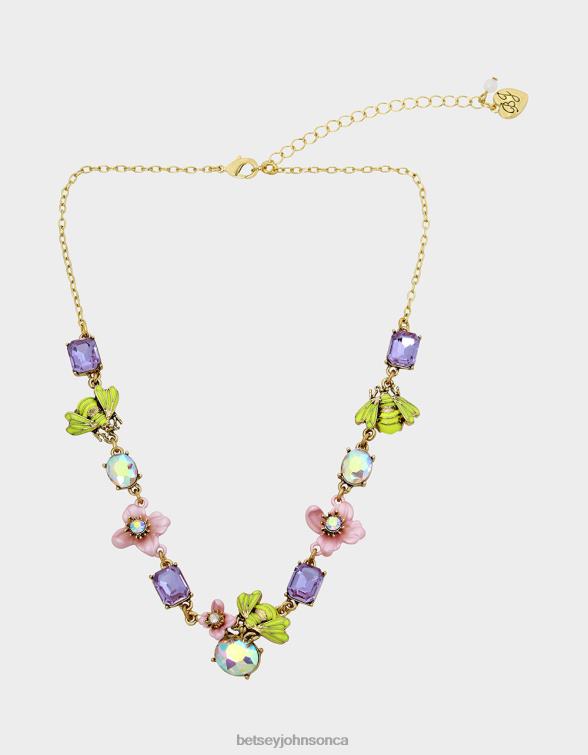 Women Flower Show Bee Cluster Necklace Multi Betsey Johnson Jewelry JHZ8F334