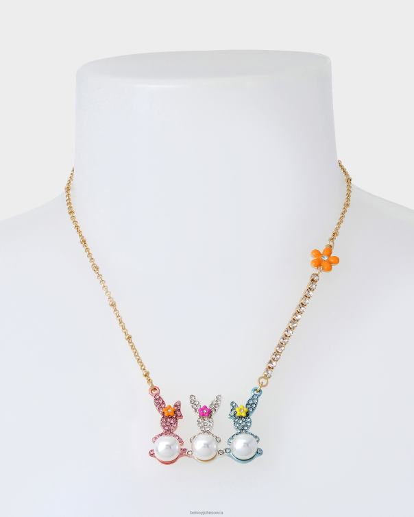 Women Hunny Bunny Bar Short Pendant Multi Betsey Johnson Jewelry JHZ8F347