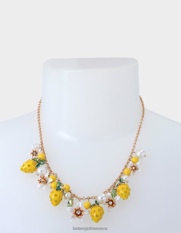 Women Lemon Drop Shaky Lemon Necklace Yellow Betsey Johnson Jewelry JHZ8F315