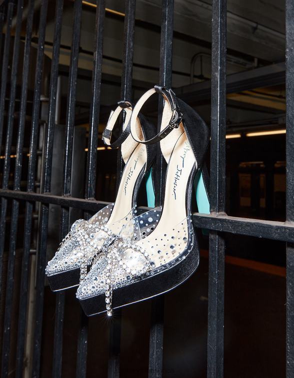 Women Cher Black Satin Betsey Johnson Shoes JHZ8F85