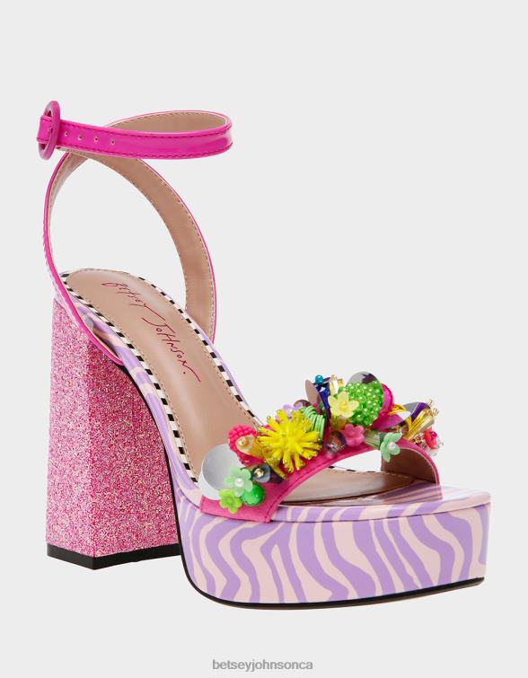 Women Jorden Pink Multi Betsey Johnson Shoes JHZ8F82