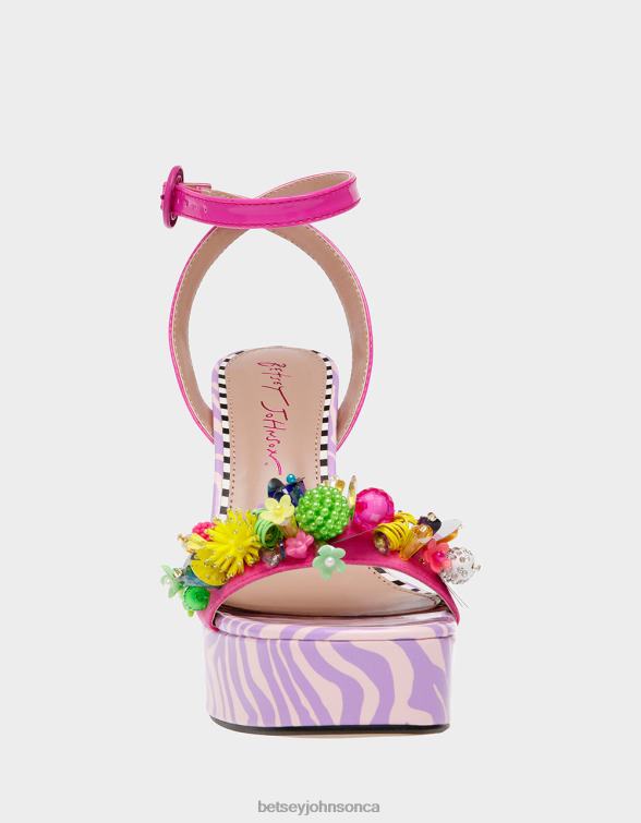 Women Jorden Pink Multi Betsey Johnson Shoes JHZ8F82