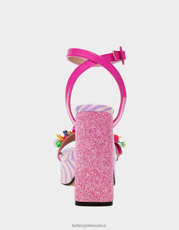 Women Jorden Pink Multi Betsey Johnson Shoes JHZ8F82