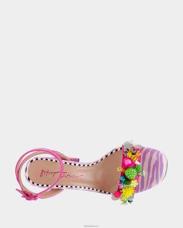 Women Jorden Pink Multi Betsey Johnson Shoes JHZ8F82