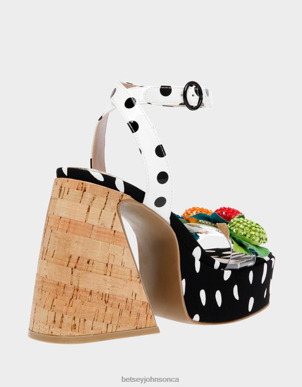 Women Sprite Black/White Betsey Johnson Shoes JHZ8F105