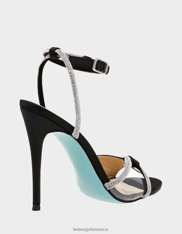 Women Vera Black Satin Betsey Johnson Shoes JHZ8F142