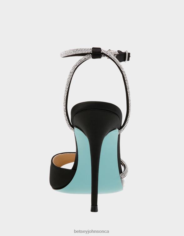 Women Vera Black Satin Betsey Johnson Shoes JHZ8F142