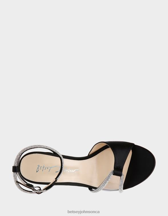 Women Vera Black Satin Betsey Johnson Shoes JHZ8F142