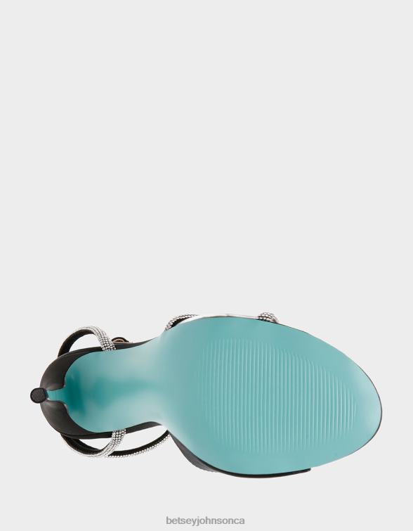 Women Vera Black Satin Betsey Johnson Shoes JHZ8F142