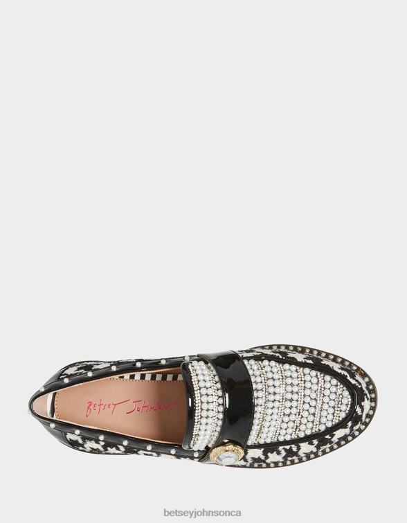Women Mariam Black/White Betsey Johnson Shoes JHZ8F118