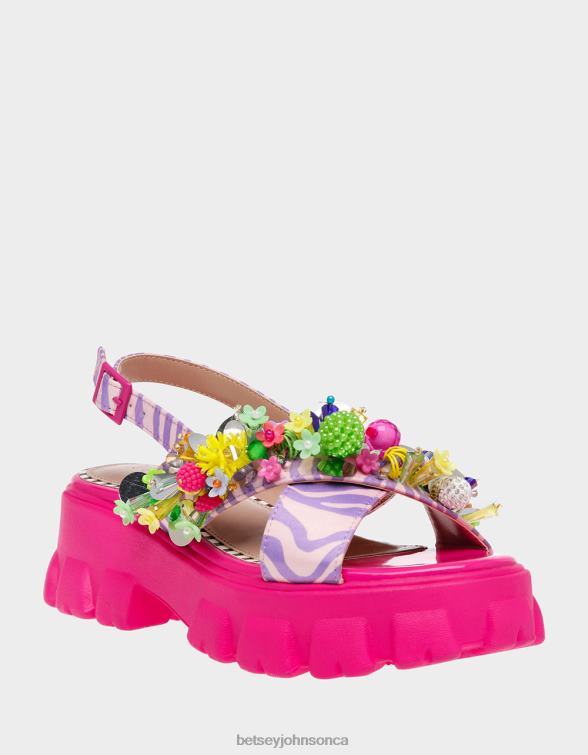 Women Frankee Pink Multi Betsey Johnson Shoes JHZ8F107