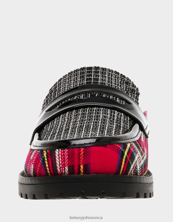 Women Ronin Red Plaid Betsey Johnson Shoes JHZ8F31