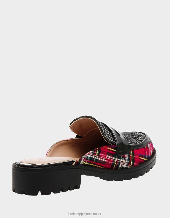 Women Ronin Red Plaid Betsey Johnson Shoes JHZ8F31