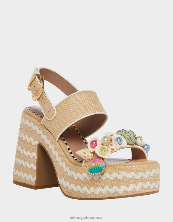 Women Shellie Natural Multi Betsey Johnson Shoes JHZ8F67